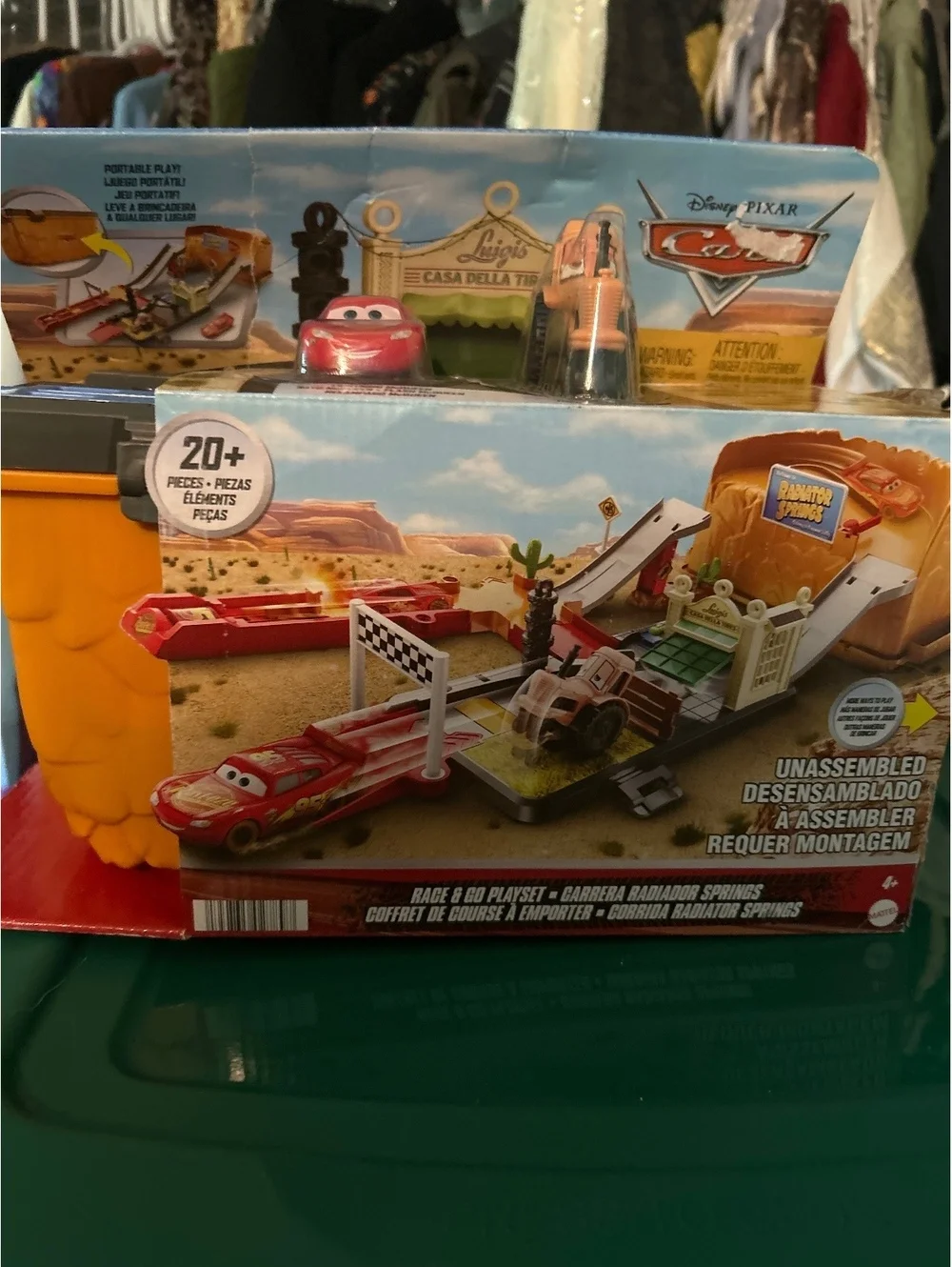 Disney Pixar Cars Race & Go Playset with Lightning McQueen and Luigi